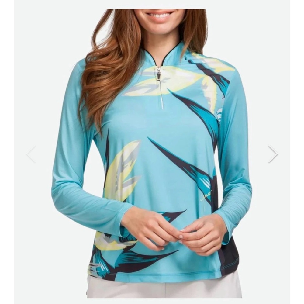JAMIE SADOCK LONG SLEEVE SOLAR POLO - BOTANICAL
NWT